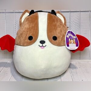 Squishmallow Halloween 2021 Reginald The Corgi Dog In Devil Bat Costume 14” NWT
